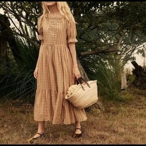 DOEN Elodie Dress Sweet Orange Meringue Plaid